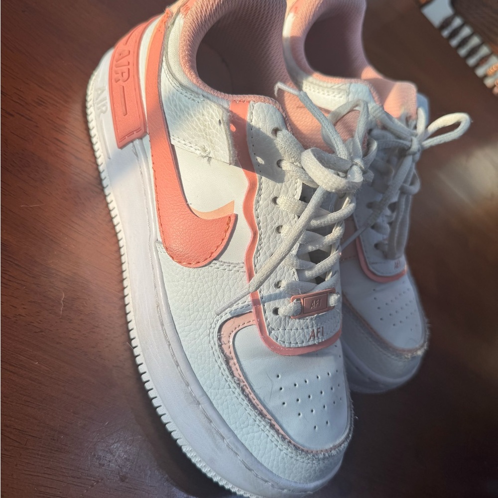 Nike Air Force 1 Shadow | Women’s Size 7 | Pink/Coral & White